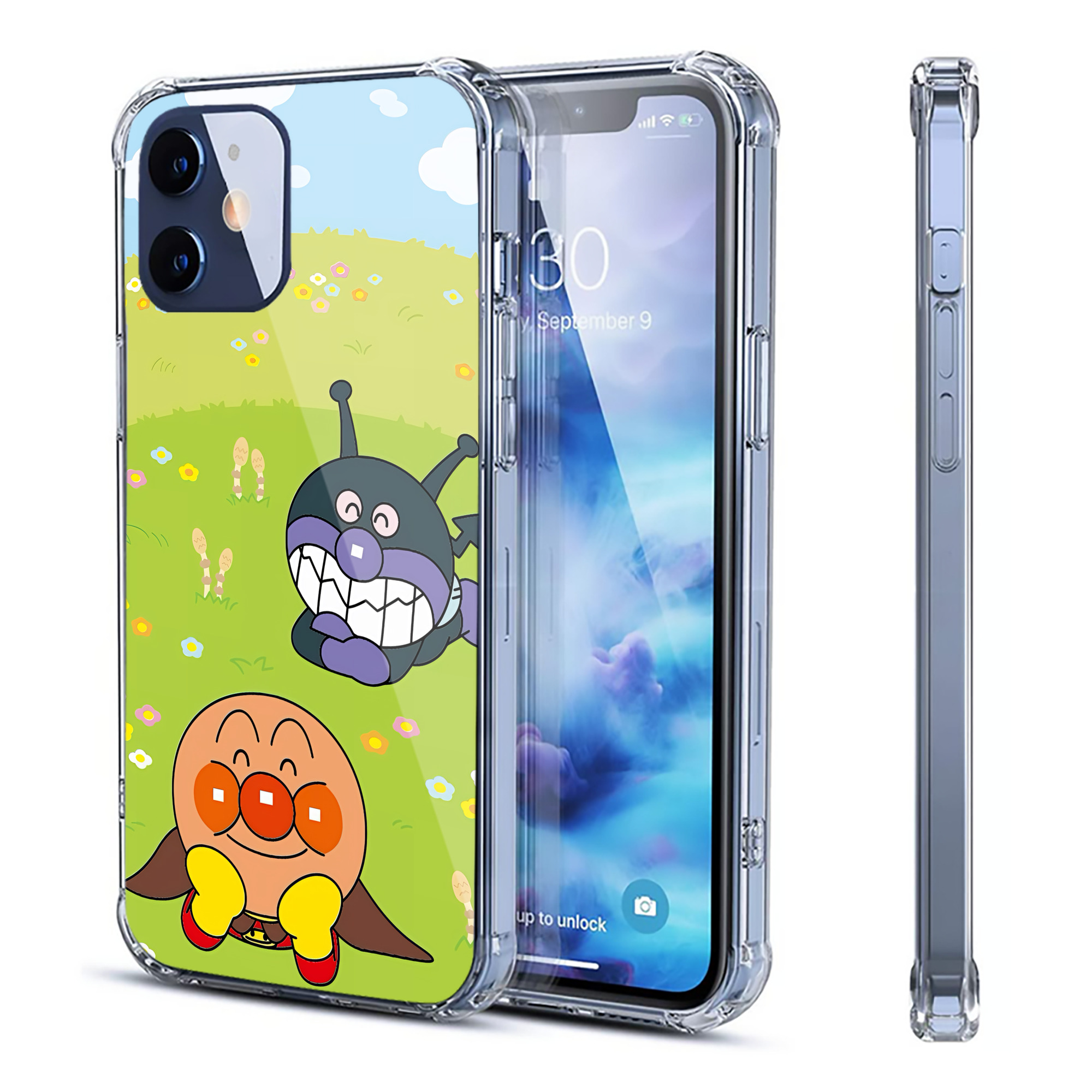 （画像用） アンパンマン Anpanman 【iPhone 12シリーズ対応】透明スマホケース（クリアソフトケース）